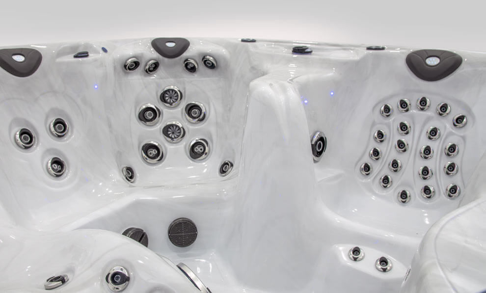 hot tub installation on a back patio